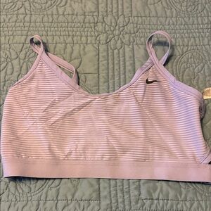 Nike Women's Light Purple Striped Sports Bra